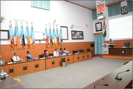 Sh. Prakash D, IPS, IG, NES, CRPF, in an indoor session