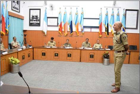 Sh. B.B. Vaid, DIG (Trg.) Dte,CRPF, in an indoor session