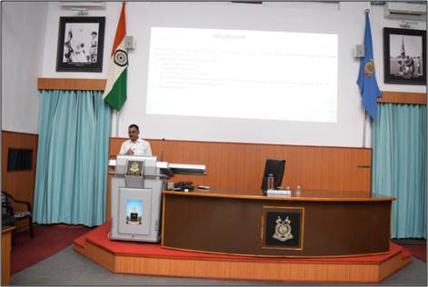 Sh. Ashok Kumar Jha, DIG, BSF, Academy, in an indoor session
