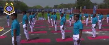 Demo of CRPF Yoga during 85th CRPF Day Parade at GC Prayagraj UP